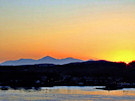 Strangford Village Sunset - With View Of The Mourne Mountains
